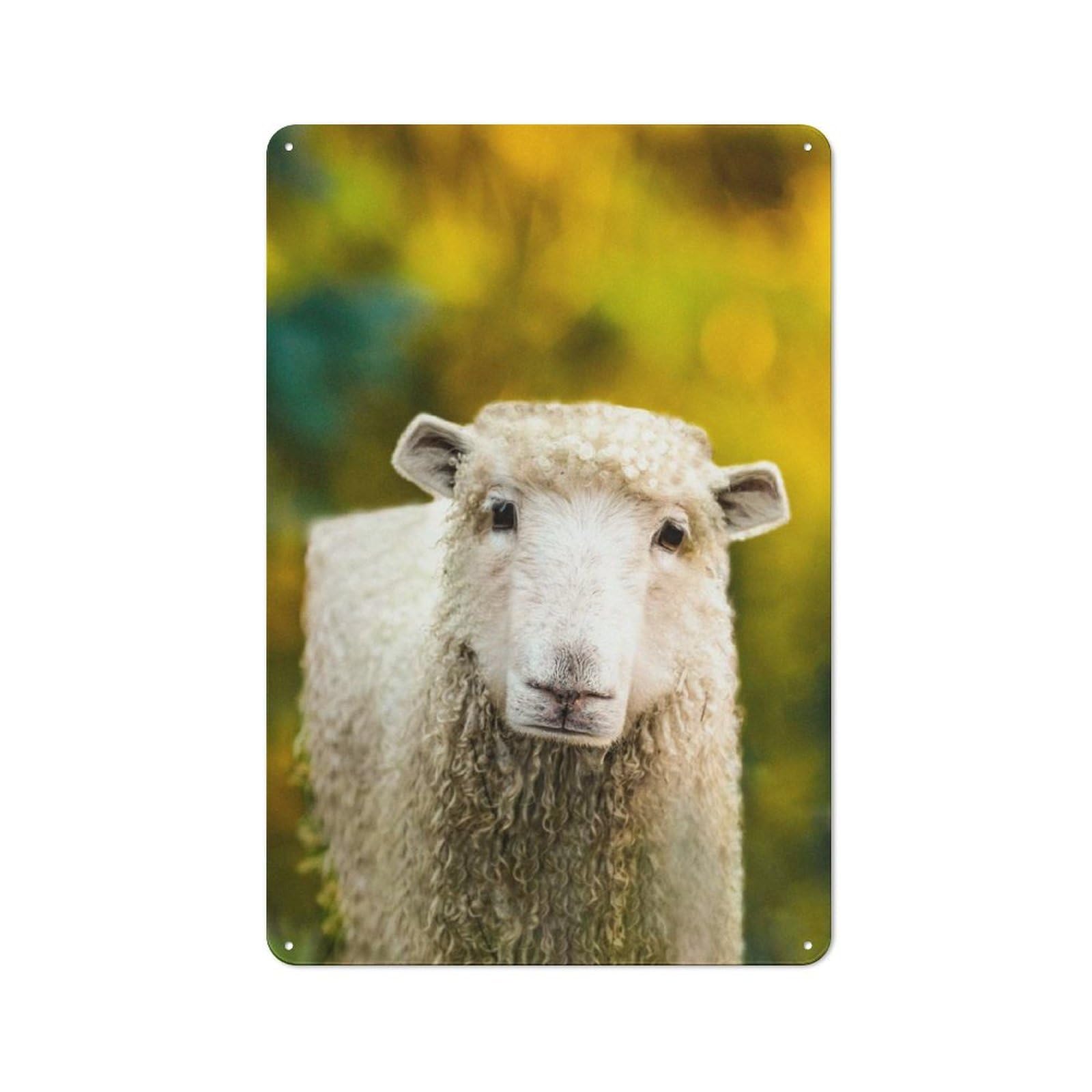 Junmoney Style-13 Tin Sign 30X20cm With Cubic Sheep For Garage Wall, Rustic Decor, For Kitchen, Dining Room And Home Bar Wall Decor