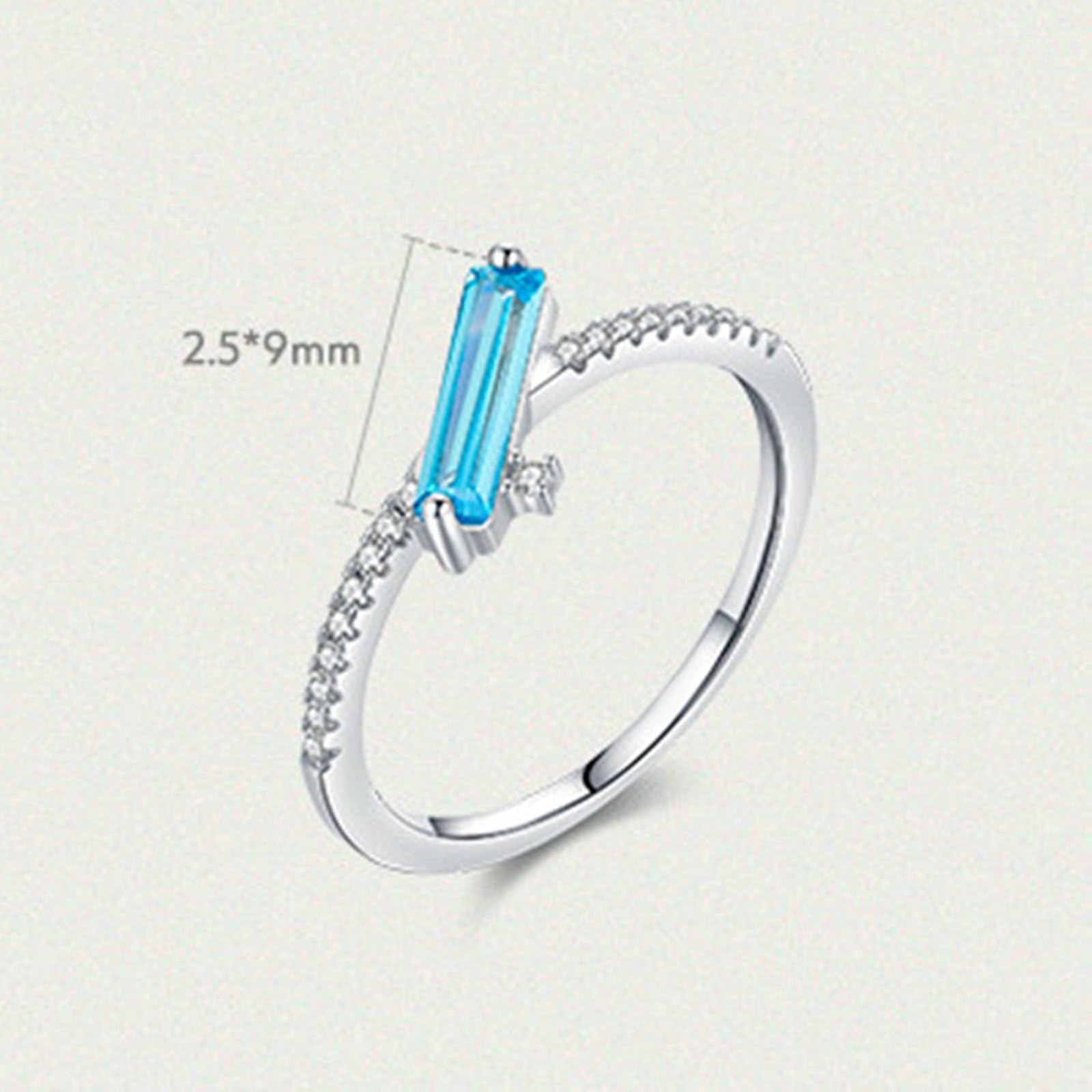 Alianzas de boda para mujer, anillos de compromiso de oro blanco de 18 quilates, elegante topacio rectangular y moissanita redondo, anillo de boda de oro blanco para mamá, novia, novia