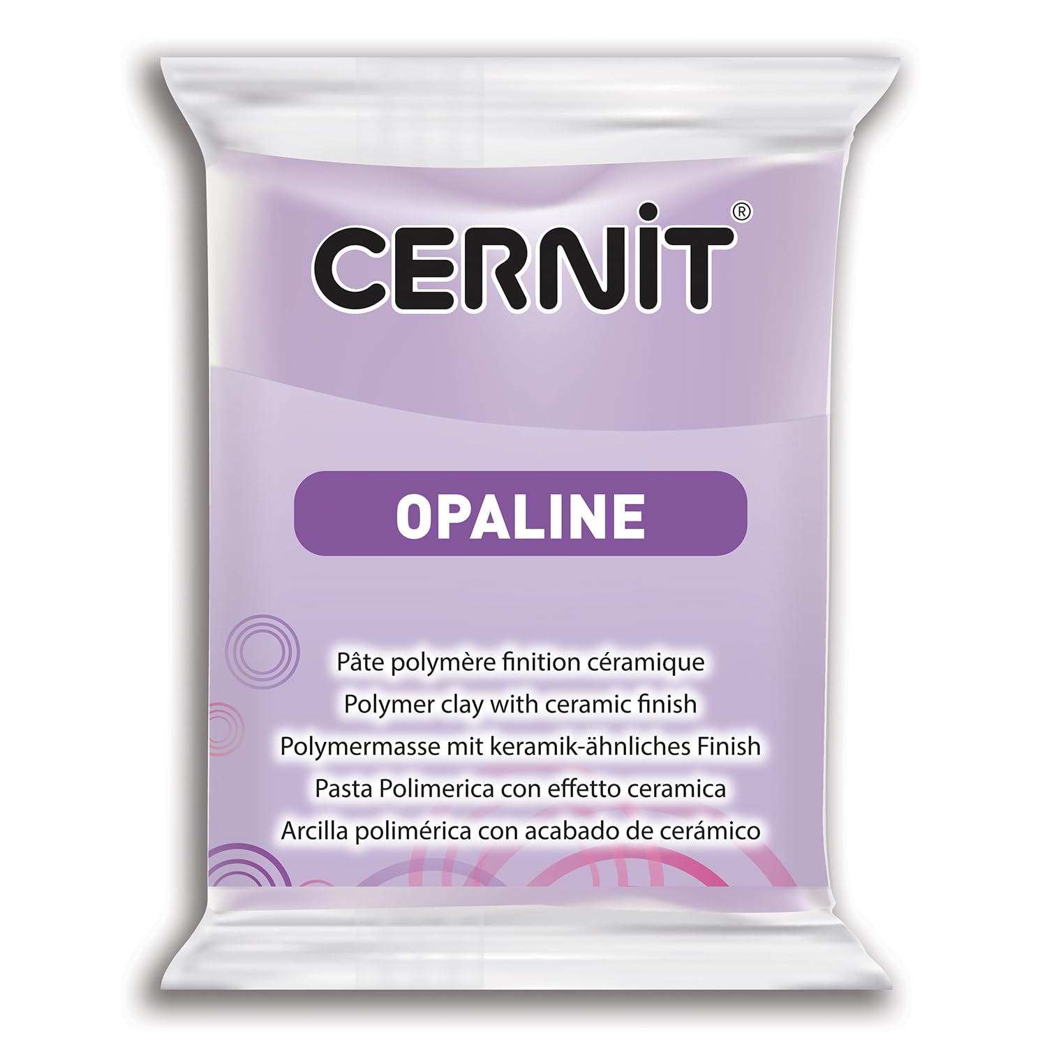 Cernit Lilac Ce0880056931c - A Packet Of Opaline Effect Polymer Clay Block - Modelling And Baking Clay - Colour - 56 G Block - Manufactured In Belgium