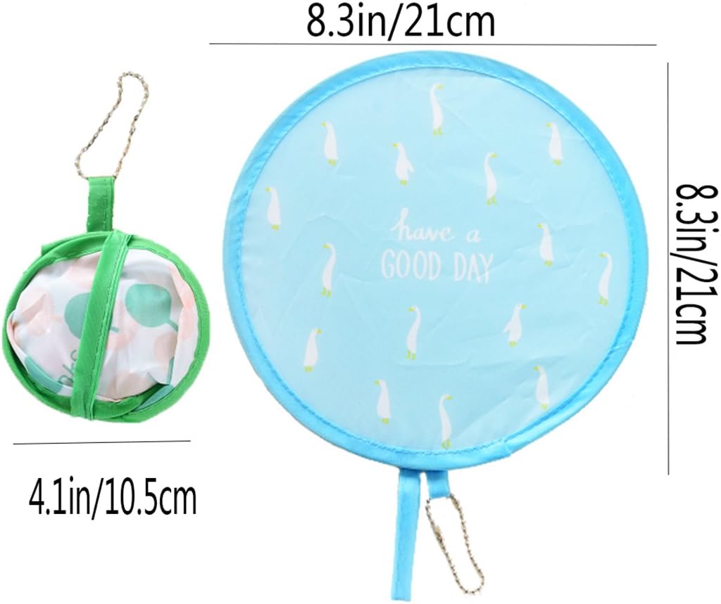 iSuperb Set of 3 Unit Japanese Style Foldable Beautiful Pattern Round Handheld Folding Fans Great Wedding Decoration, Birthdays, Home Gifts Random Color&Pattern