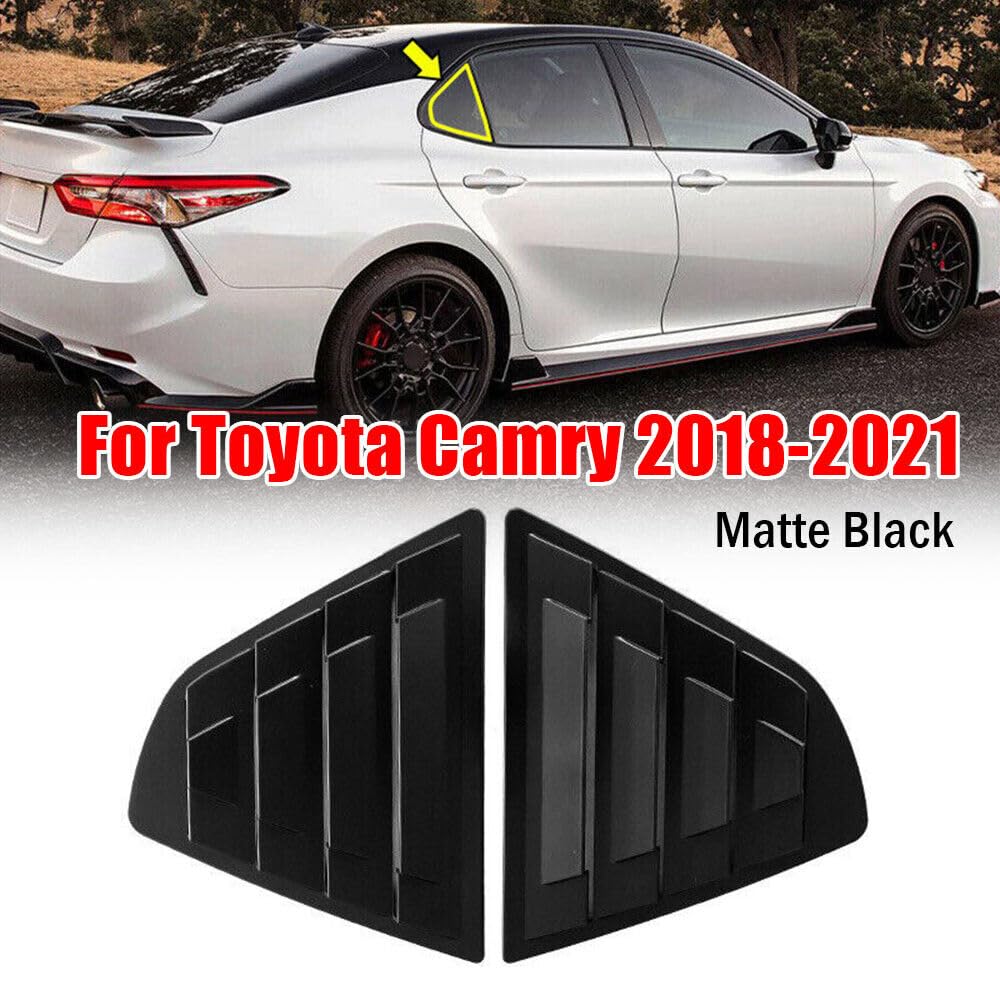 Pasuje do Toyoty Camry Sedan 2018-2023, osłony żaluzji na tylną szybę, osłony otworów wentylacyjnych i naklejki na boczne otwory wentylacyjne(Matte Black)