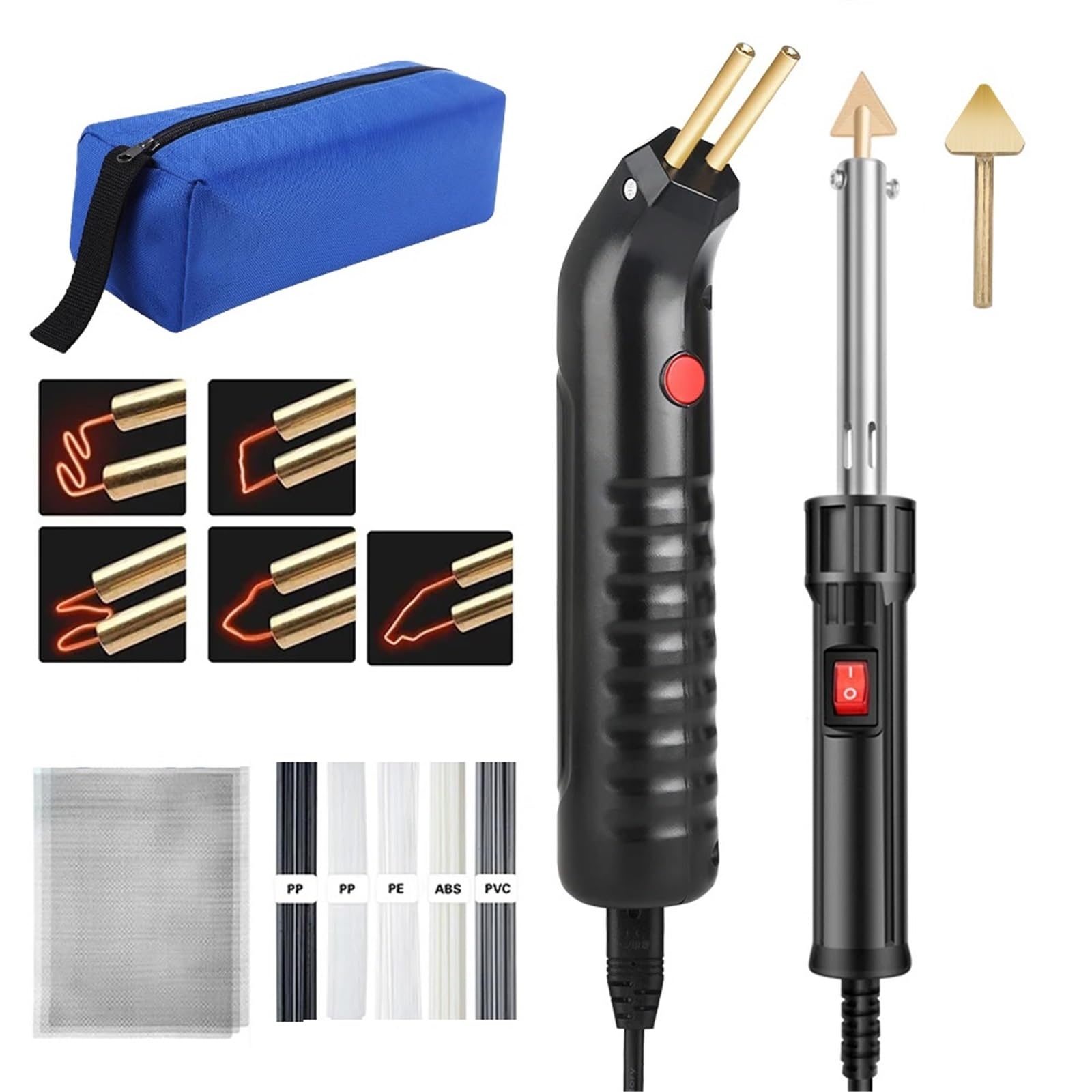 Kit Riparazione Paraurti Auto Kit di Strumenti per Saldatore di plastica,Kit per Riparazione paraurti, Saldatore di plastica Portatile, Kit per Saldatore(B)