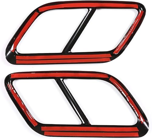 Miniatura 7 de YIWANG 304 acero inoxidable tubo de escape cubierta accesorios para Land Rover Range Rover Velar 2017 2018 2019 (negro)