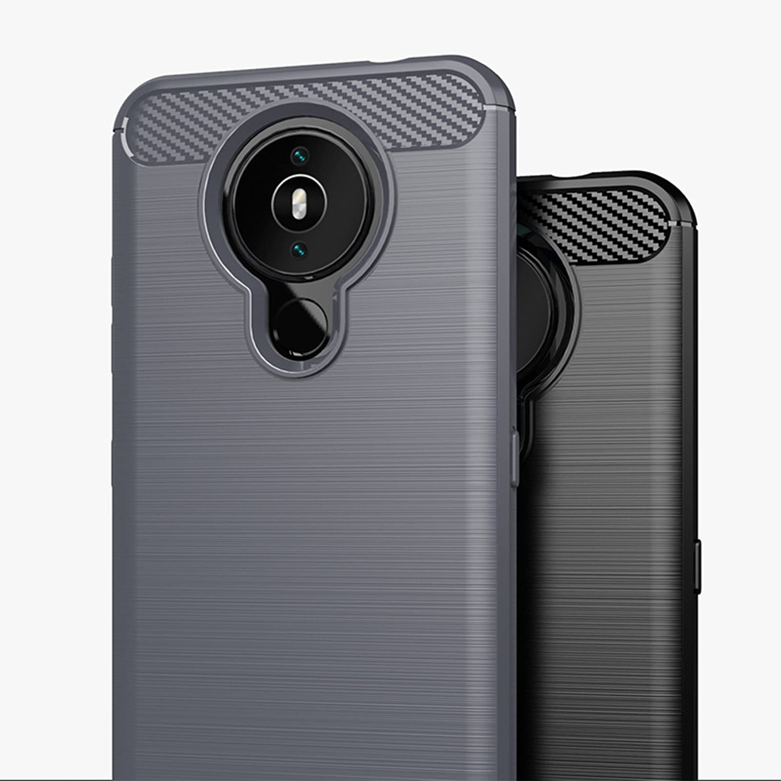 Per Nokia 1.4 Custodia,Silicone Nero Anti-urto Gel TPU Cover