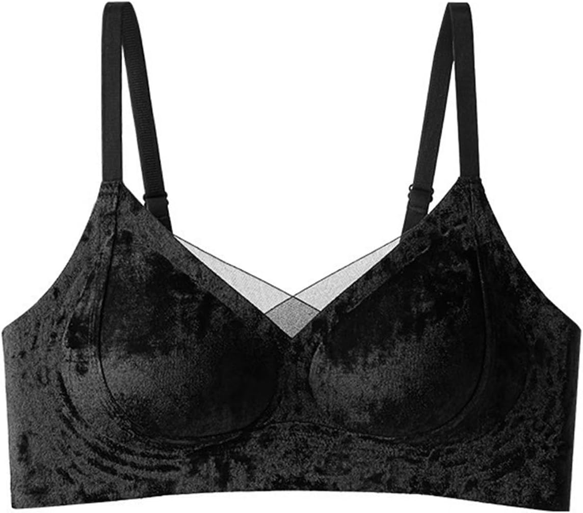 Womens Velvet Push Up Bras, Full Coverage Everyday Bra, Comfortable Wireless Bras