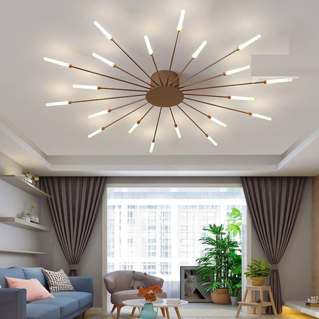 LYMSXAZOU Modern Ceiling Light LED Lamp Fireworks Design Chandelier Creativity Bedroom Living Room Wall Reception Hall Office Children's Indoor Lighting Decorative Lights (Gold,20 Heads)