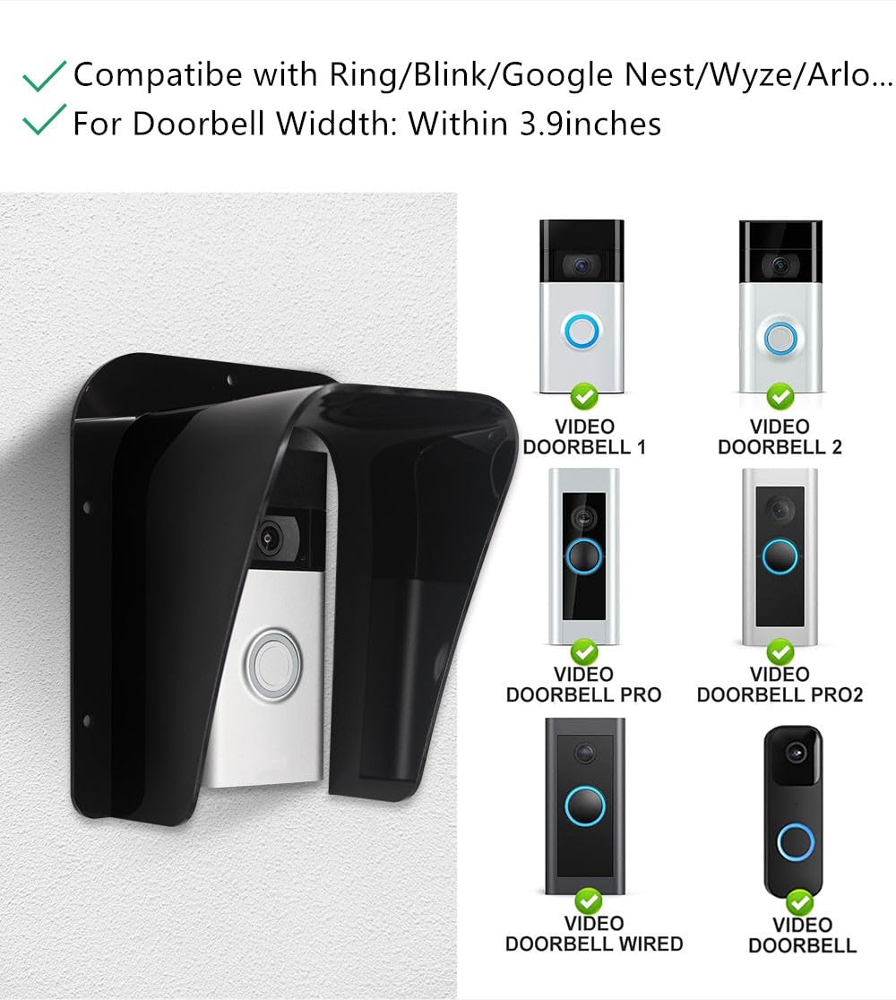 Ring Doorbell Waterproof Cover Doorbell Rain Cover, Acrylic