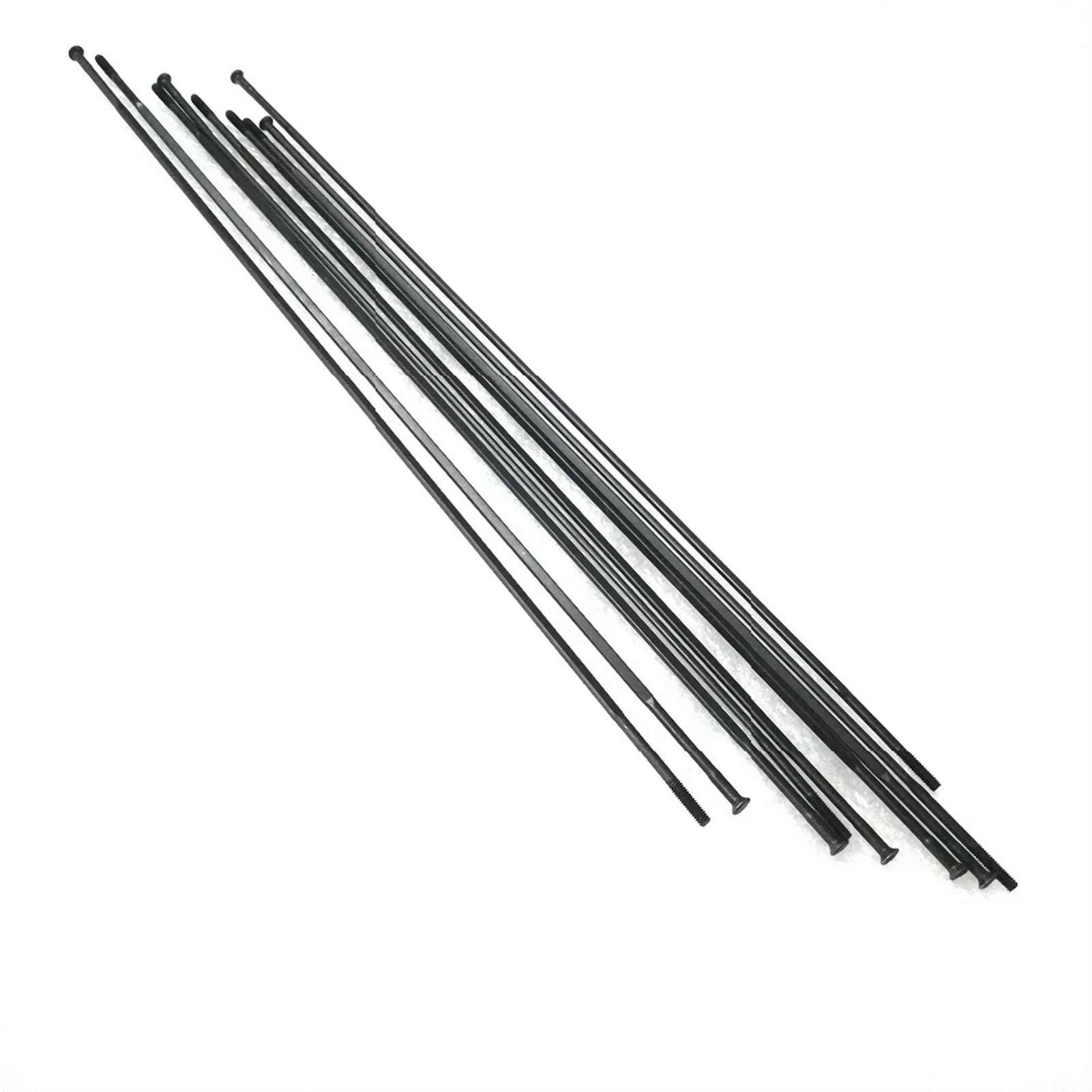 Szprychy do rowerów szosowych, Szprychy Rowerowe Czarne Proste Ciągnienie T302 Stal Nierdzewna 214-301mm 20 Szt