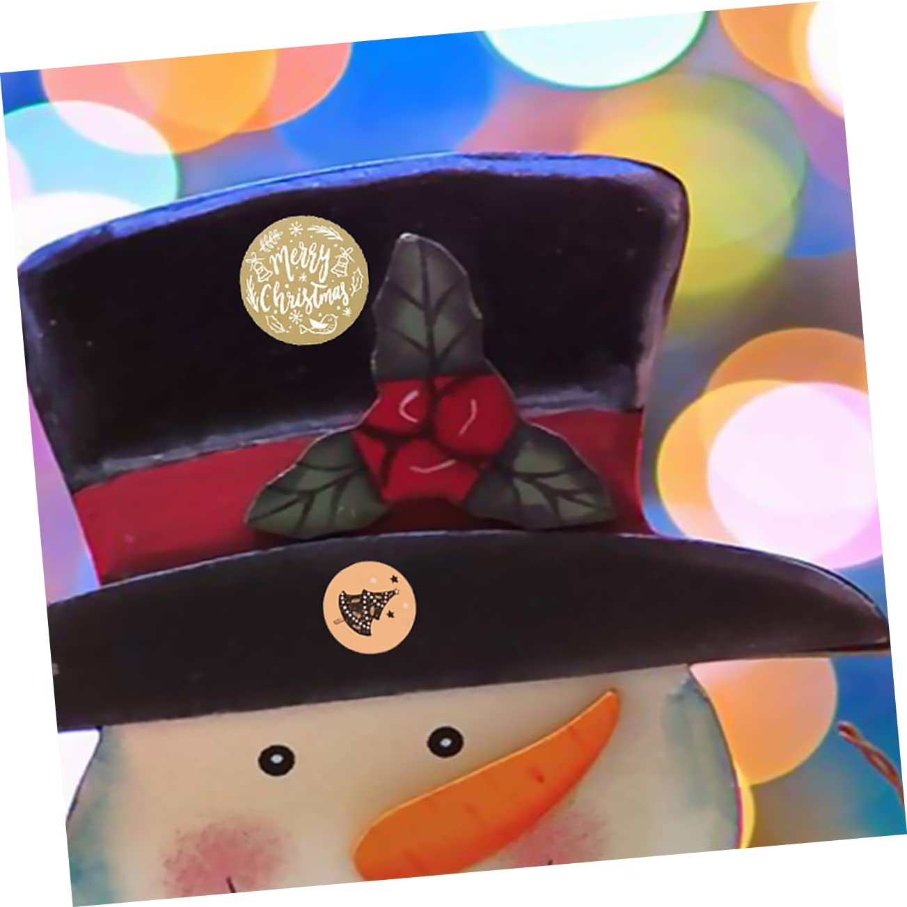 Tofficu 3rotoli Adesivi Natalizi Autoadesivi Carta Kraft Stickers Per Confezioni Etichette Scrivibili Per Imballaggio e Decorazioni Festive Design Unico Per Atmosfera Di Festa