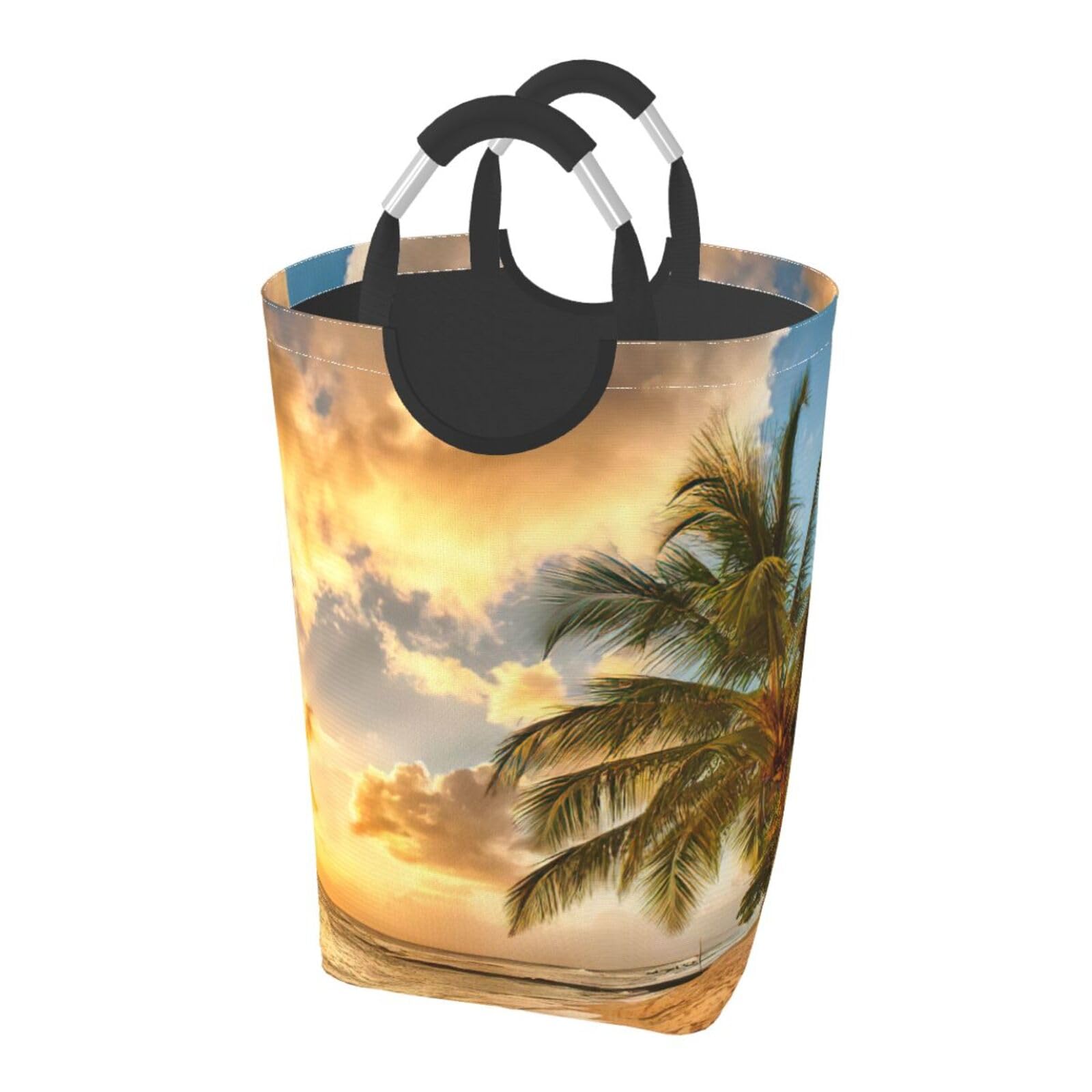 Grand sac à linge pliable de dortoir avec poignées robustes