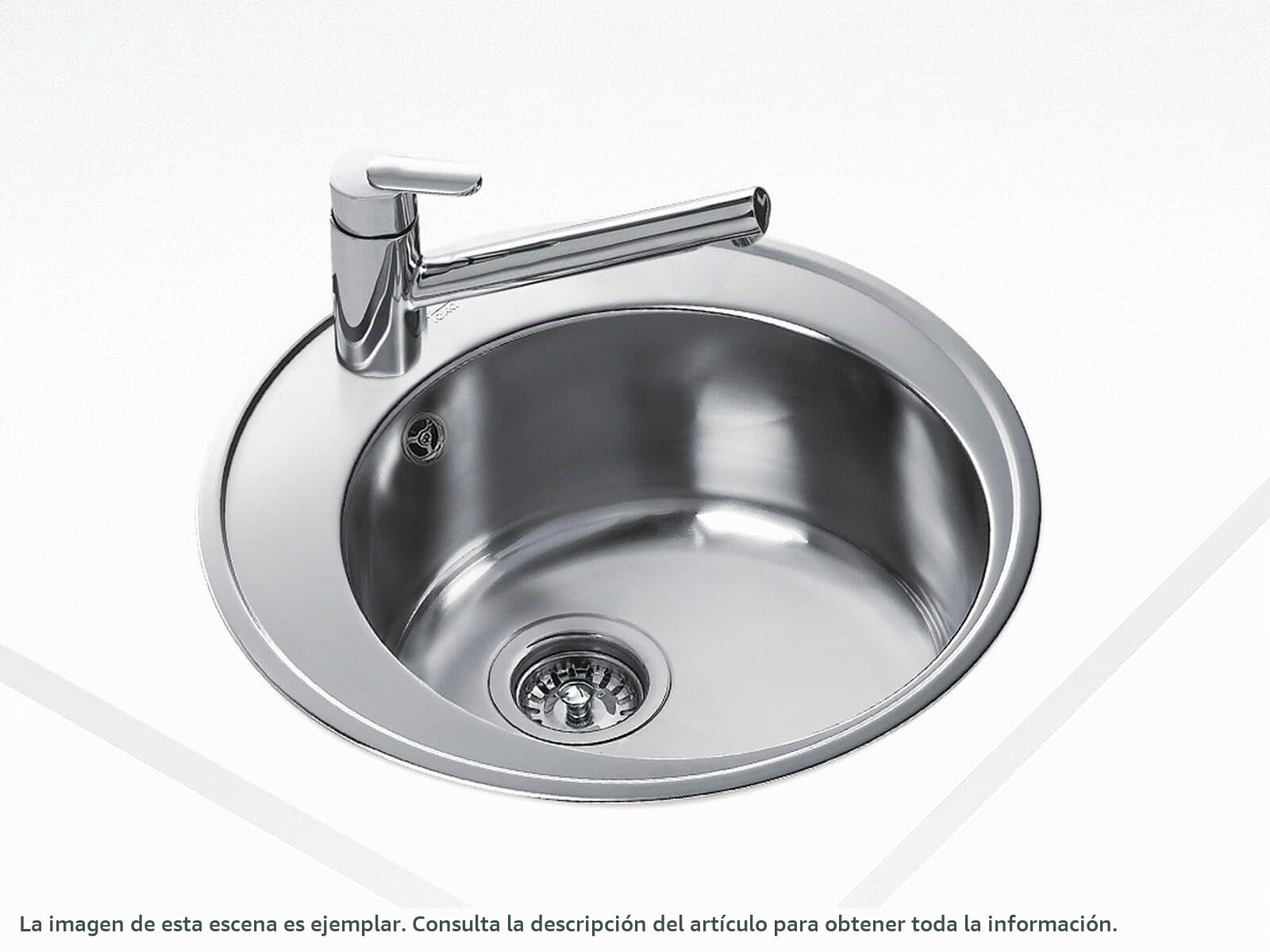 TEKA Fregadero Bajo Encimera 1 Cubeta en Acero Inoxidable 18/10, Profundidad 180mm, Válvula Canasta 3 ½”, Para Mueble de 45cm, Modelo Centroval 1C