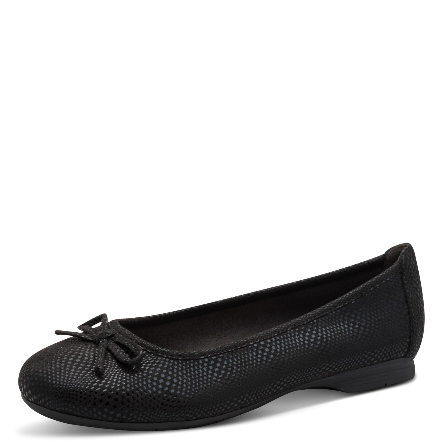Jana Women’s Ballerinas with Bow Vegan, Black Structur, 3,5 UK