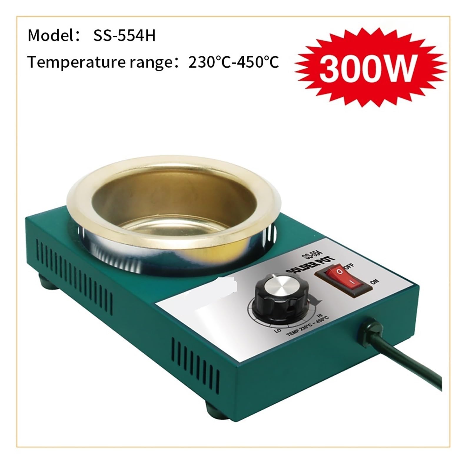 Pot de soudure, Fer à souder sans plomb, Pot, bain dessouder, four de d'étain, outil d'étamage fil 150W/200W/250W/300W(SS-554H 300W)