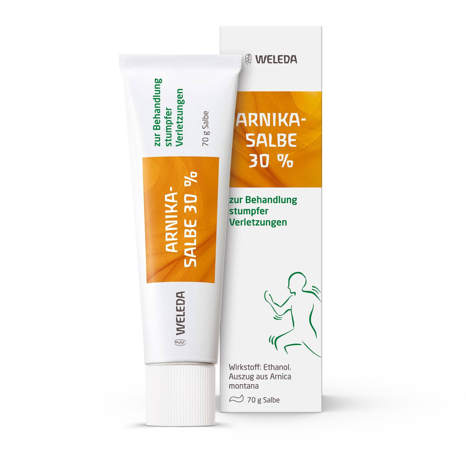 WELEDA Arnika-Salbe 30% - Arnika Salbe hochkonzentriert - Schmerzsalbe extra stark entzündungshemmend - Zur Behandlung stumpfer Verletzungen - Bei Knie-, Rücken- und Gelenkschmerzen 70 g