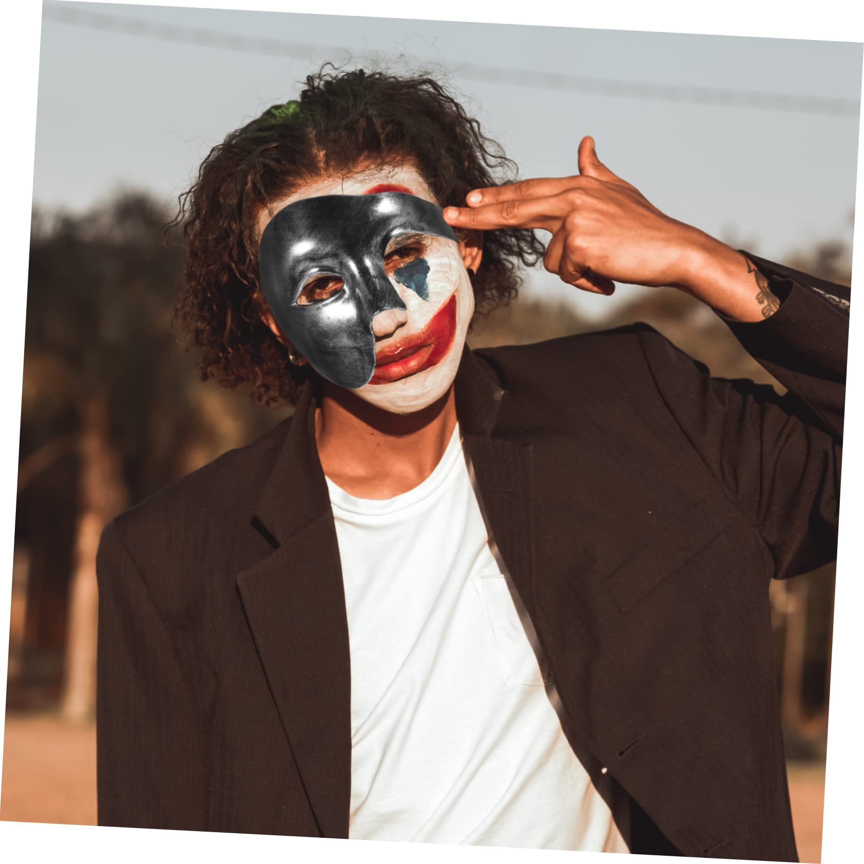 VICASKY demi visage un masque pour les yeux Halloween multifonction accessoire délicat halloween mask masques halloween décor masque yeux masque de mascarade portable abdos