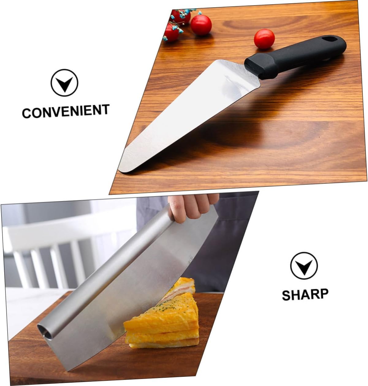 Cabilock Stainless Steel Pizza Cutter and Pizza Transferring Tool Set with Pp Cover Multifunctional Kitchen Gadget for Baking and 2pcs Sturdy Kitchen Utensils