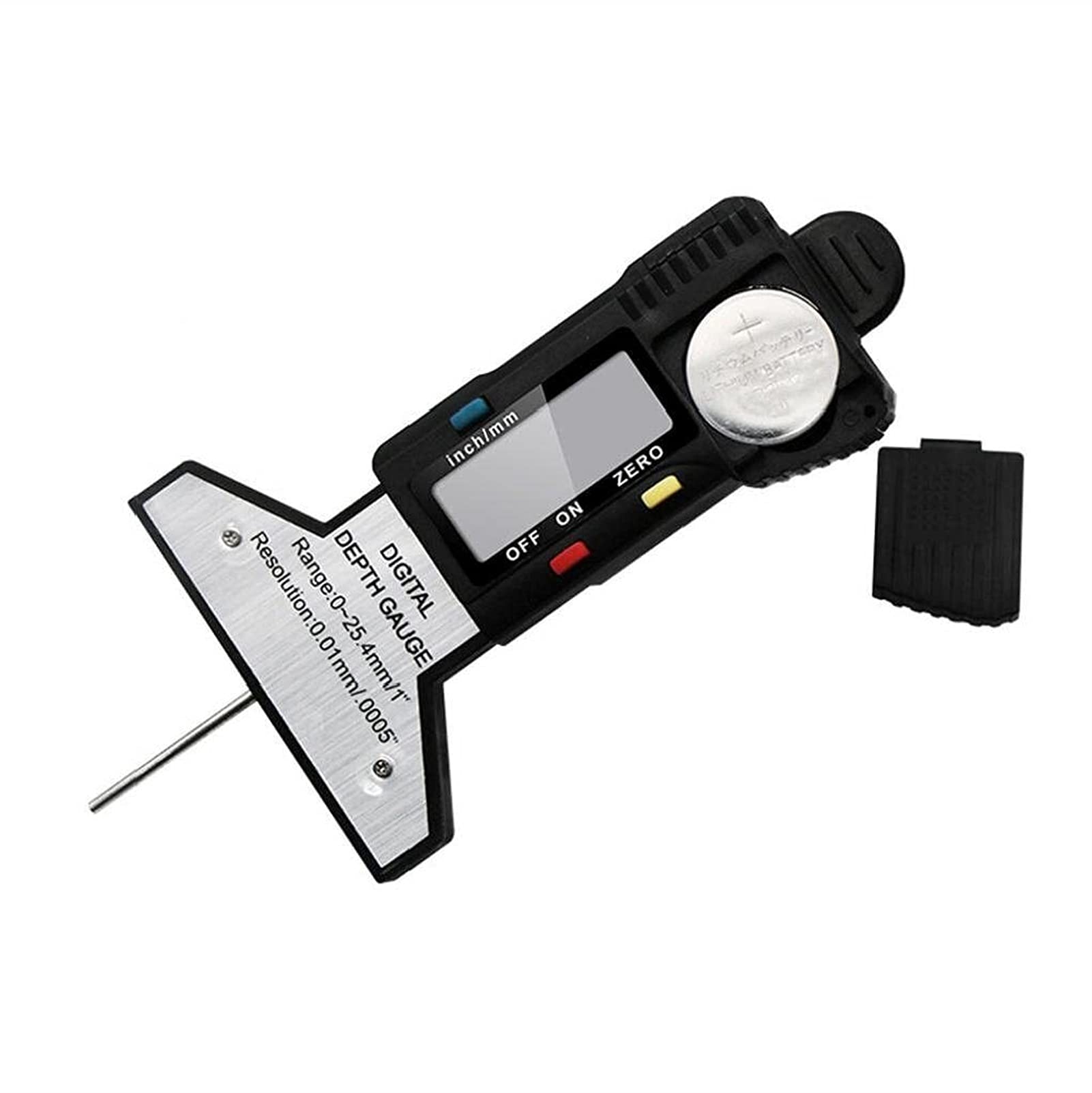 Medidor Digital de Profundidad de la Banda de Rodadura del neumático Comprobador de Profundidad de la Banda de Rodadura portátil de 0-25,4 mm con Herramienta de Pantalla LCD