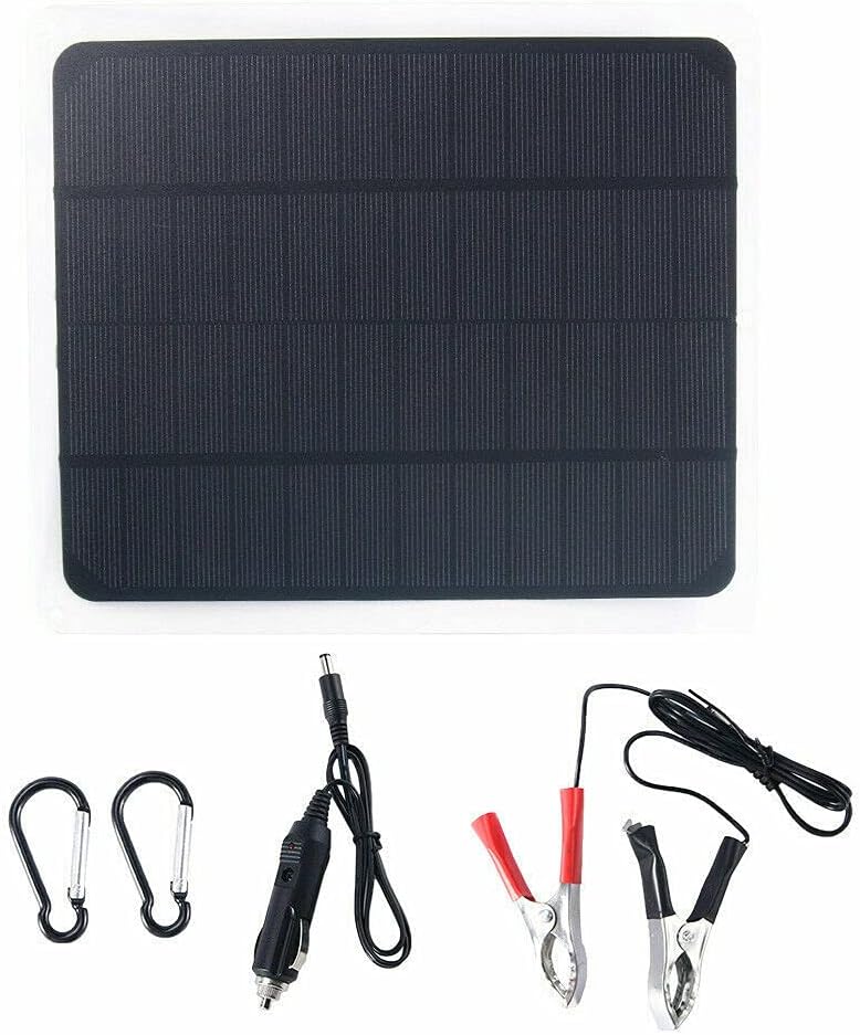 Kqiang Solar Battery Charger Maintainer, 12 Volt Solar Panel Solar Trickle Car Battery Charger Maintainer 20W, Built-in MPPT Charge Controller for Trailer, Cars, Trucks, caravans, Boats, Motorcycles