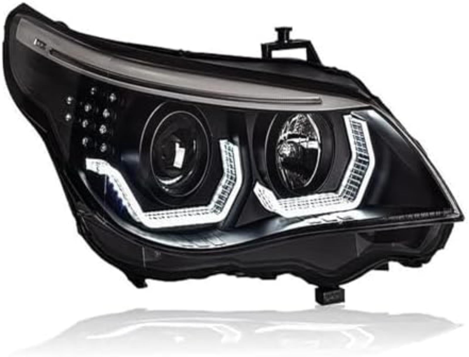 Dla BMW serii 5 E60 2003-2010 montaż reflektorów Drl podwójna wiązka obiektywu kierunkowskaz przednie lampy reflektor światło Lampka kontrolna lusterka bocznego Lampka kontrolna