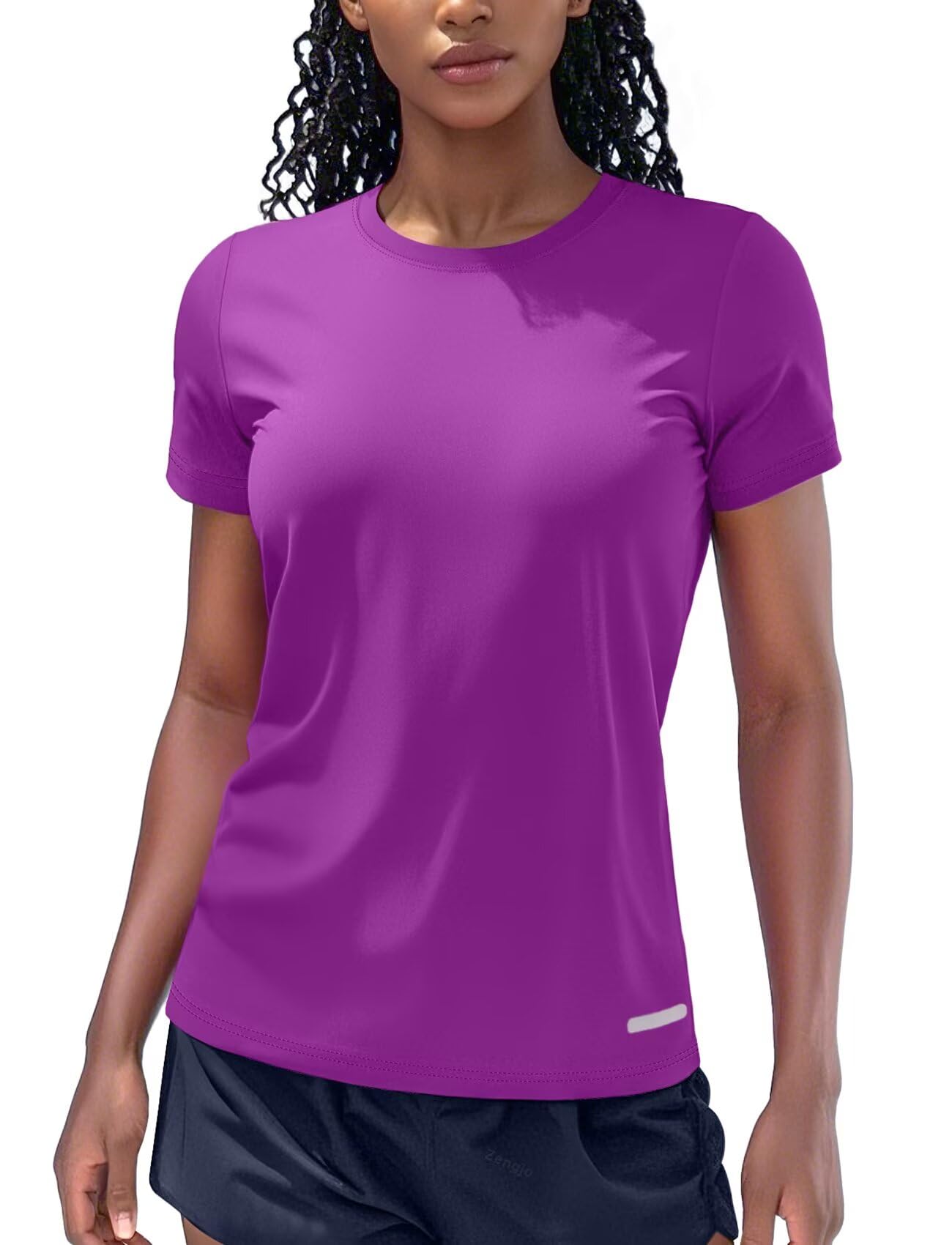 Zengjo Women's Short Sleeve Running Shirts UPF 50+ Sun Protection SPF Quick Dry Athletic Workout T-Shirts