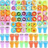 Ujuuu 50 Pcs Assorted Stamp for Kids, Self-Ink Stamps with 50 Different Design, Dinosaur Sea Animal...