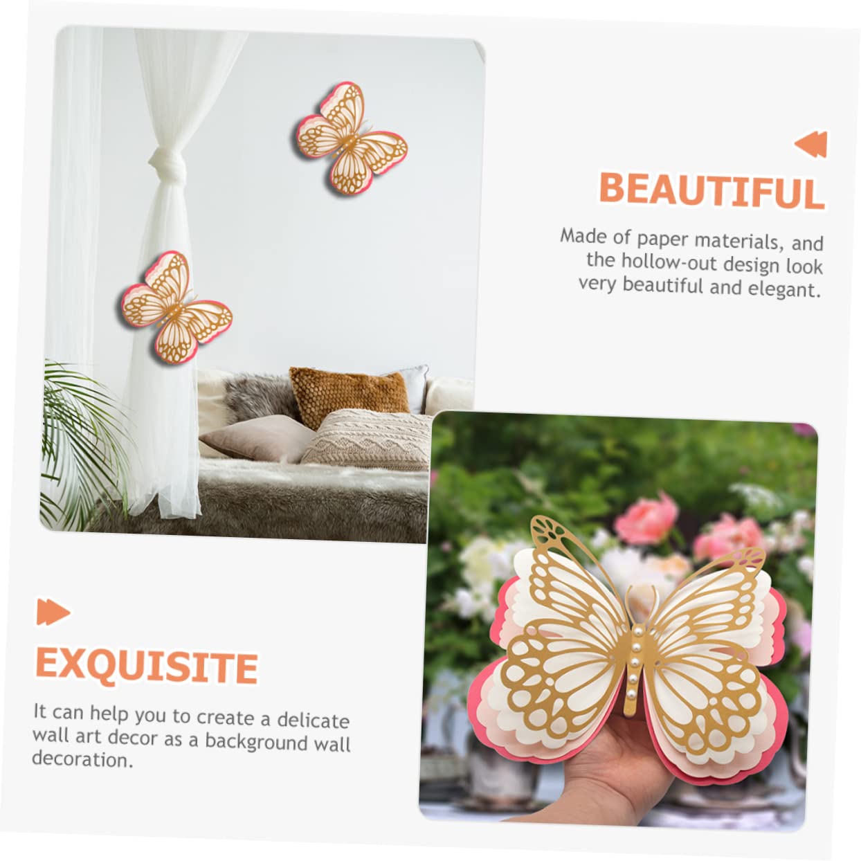 Abaodam 5 Stücke Schmetterling Aufkleber 3d Schmetterlinge Aufkleber Set Für Wohnzimmer Dekorative