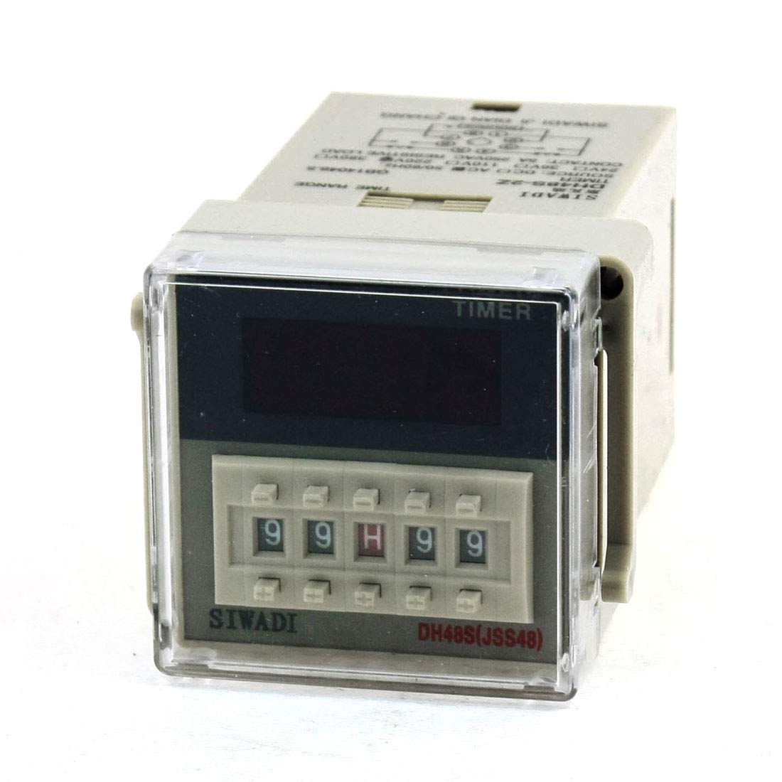 GJZIFGFWQ AC220V 8P 0.01S-99H99M 4-Digit Programmable Timer Delay Relay DH48S-2Z