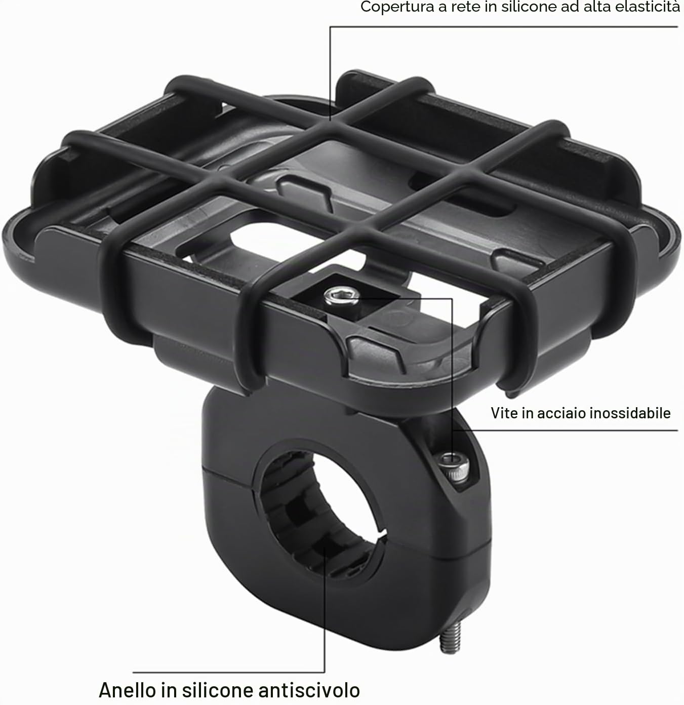 Staffa di montaggio per manubrio bici audio Bluetooth per altoparlante JBL GO 4/GO 3/GO 2, supporto per bicicletta moto scooter staffa di montaggio universale set