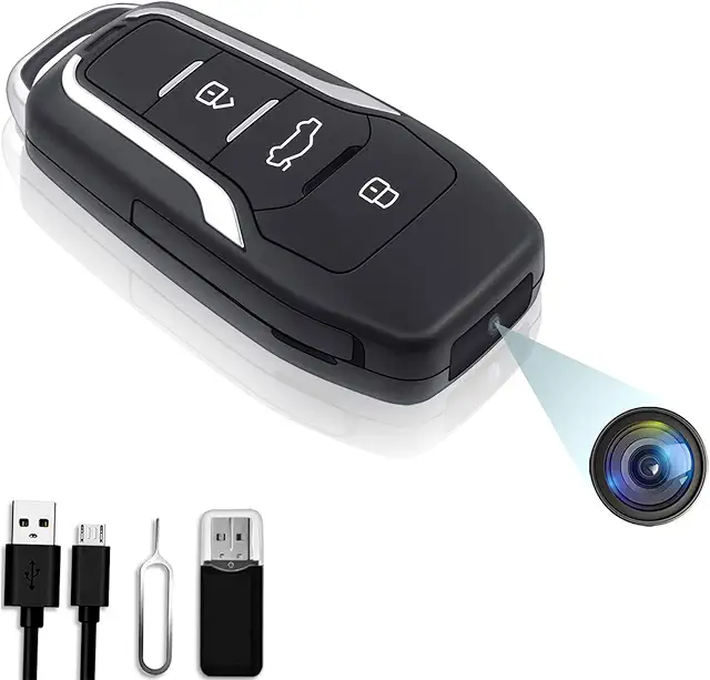 Caméra Espion Montre OTADUG - Clé Voiture 1080P, 64GB, Détection Mouvement