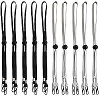 Vista 1 de 10 piezas de cordón de barbilla para sombrero negro y gris, unisex, extraíble, correa de barbilla con bloqueo de cable de parada con resorte, clip