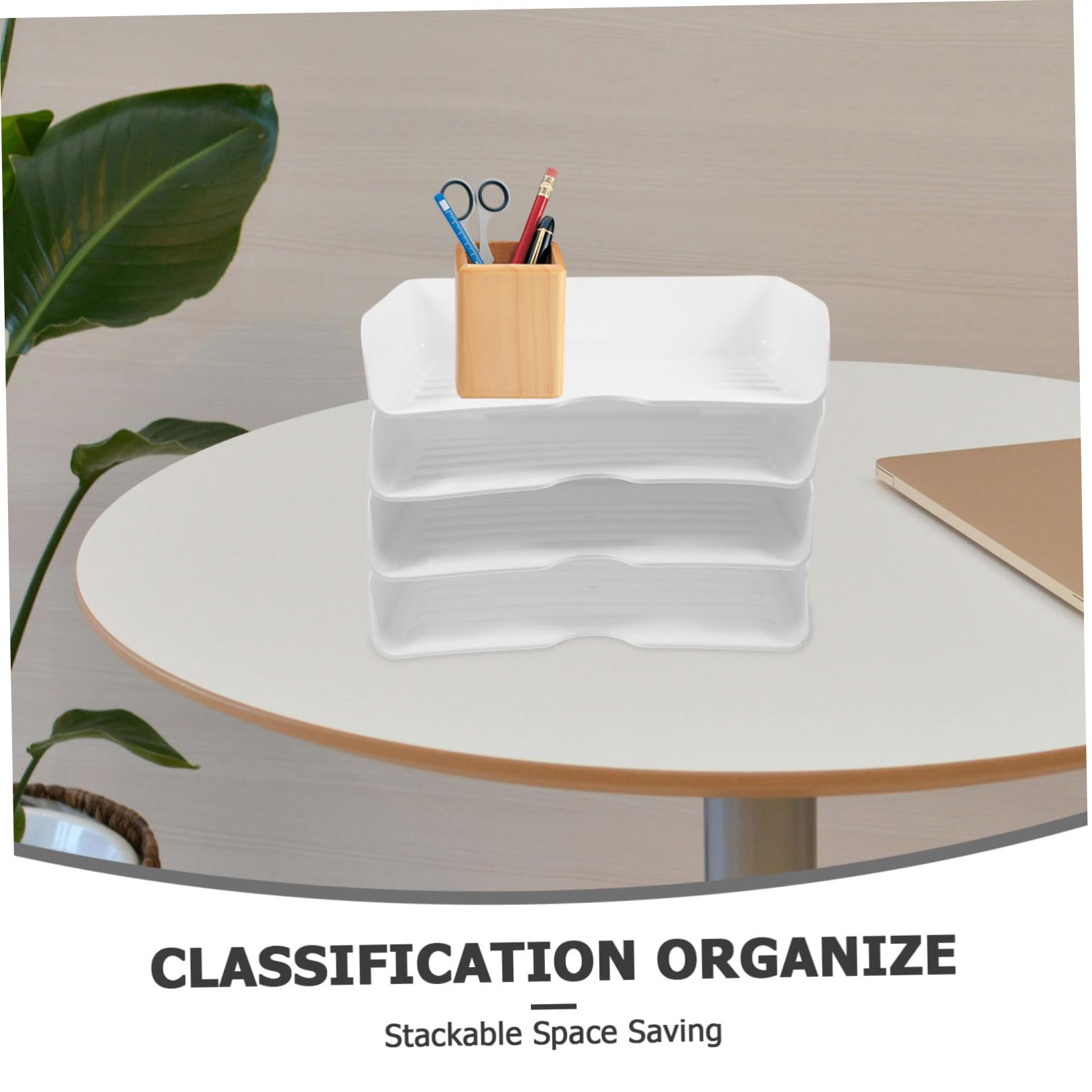 Veemoon 4piezas Bandejas Apilables para Archivos Organizador De Escritorio Papel Carpetas Estantes