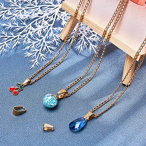 UNICRAFTALE 30pcs 3 Sizes Pendant Snap on Bails Stainless Steel Snap Bails Pendant Bails Connectors Golden Pendant Clasps for DIY Dangle Charms Neckalce Jewelry 5-7.5mm Wide - Image 3