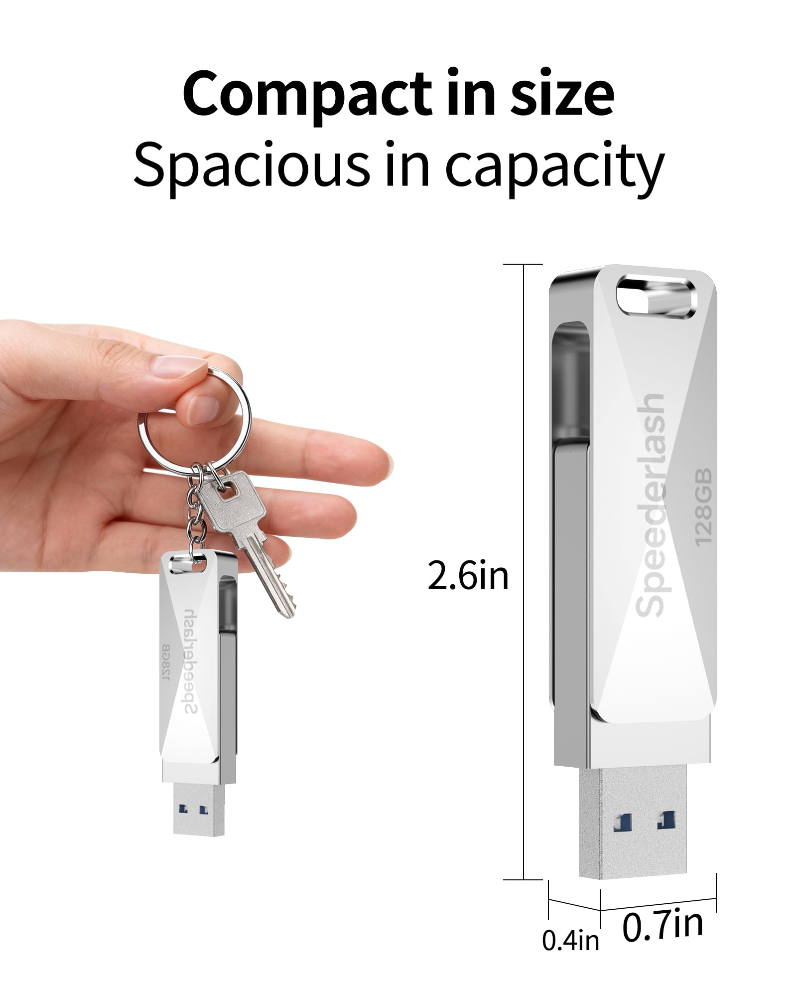 Speederlash Unidad de salto USB 3.0 tipo C dual de 128 GB
