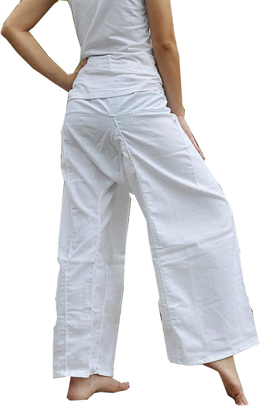 Yoga Pants Lululemon Pants Thai Fisherman Trousers Free Size Cotton Drill Pure White Color