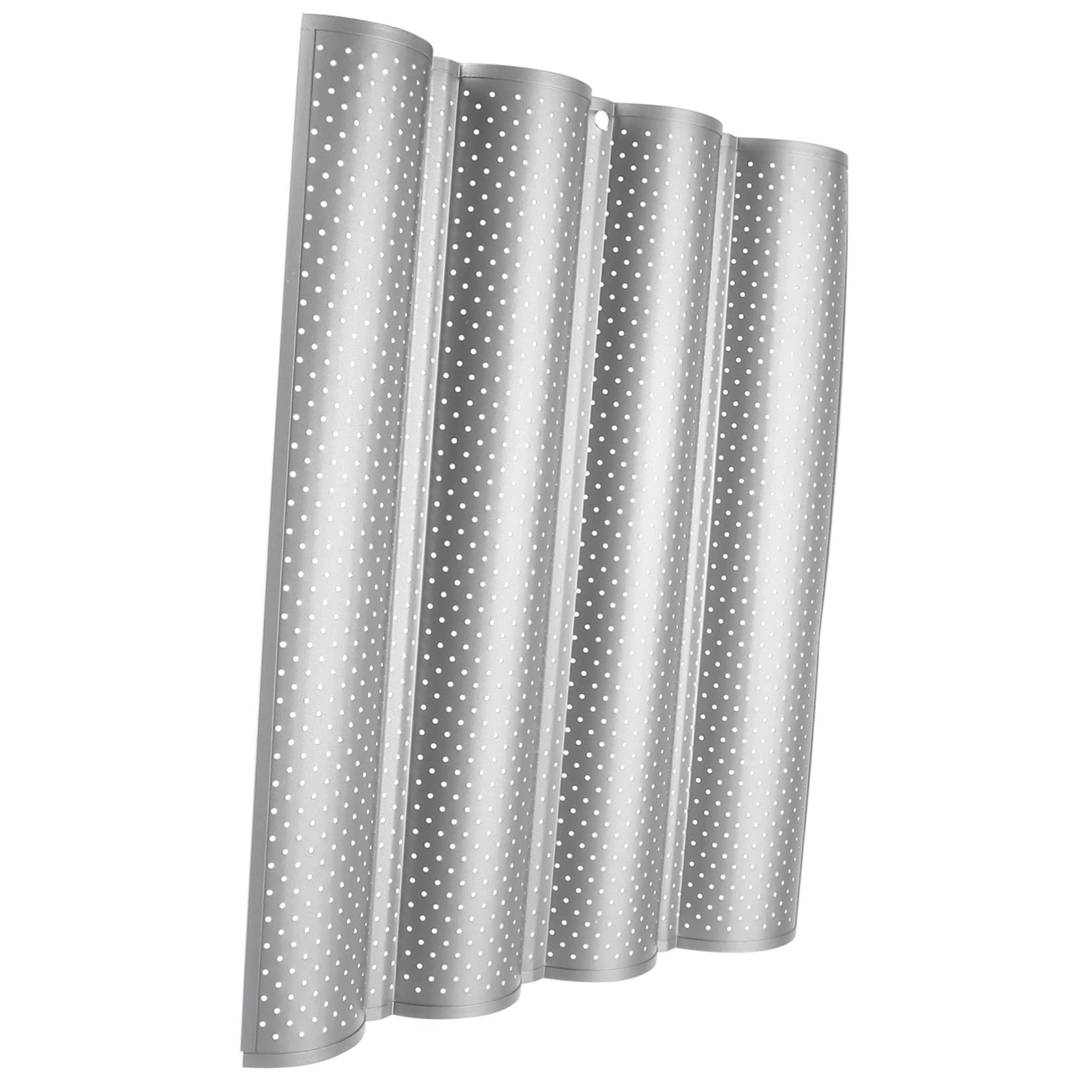 Unomor Baking Mould for French Bread Non-stick Wave Stick Baking Tray for Home Cake Shops Silver Bakeware Tool Easy Cleaning