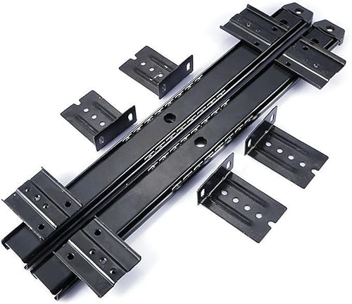 Miniatura 2 de Bandeja de cajón para teclado de escritorio con rodamientos de bolas de 14 pulgadas, riel deslizante, extensión de 34, ajustable, acero, metal, alta