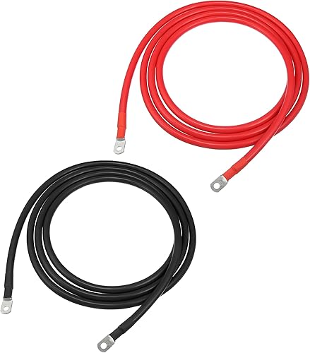 VekAuto 1 par de cables inversores de batería de cobre, calibre 2 AWG, cable de batería de 10 pies universal para automóvil, vehículo, RV,