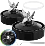 (paquet de 2) Pièces de rechange pour mélangeur 7 Lame d'extraction Fins avec joint en caoutchouc Compatible avec Nurti Ninja Blenders Auto iQ BL480 BL482 BL642 BL682 NN102