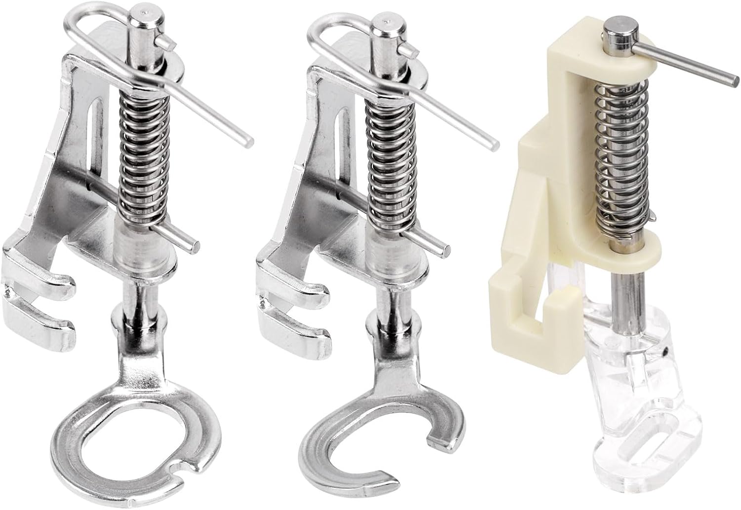Product image of 3-Piece Large Metal Free Motion Presser Foot, Darning Embroidery Quilting Feet & Open Toe & Close Toe Attachment Compatible with Low Shank Singer Brother Janome and More Sewing Machine Accessories