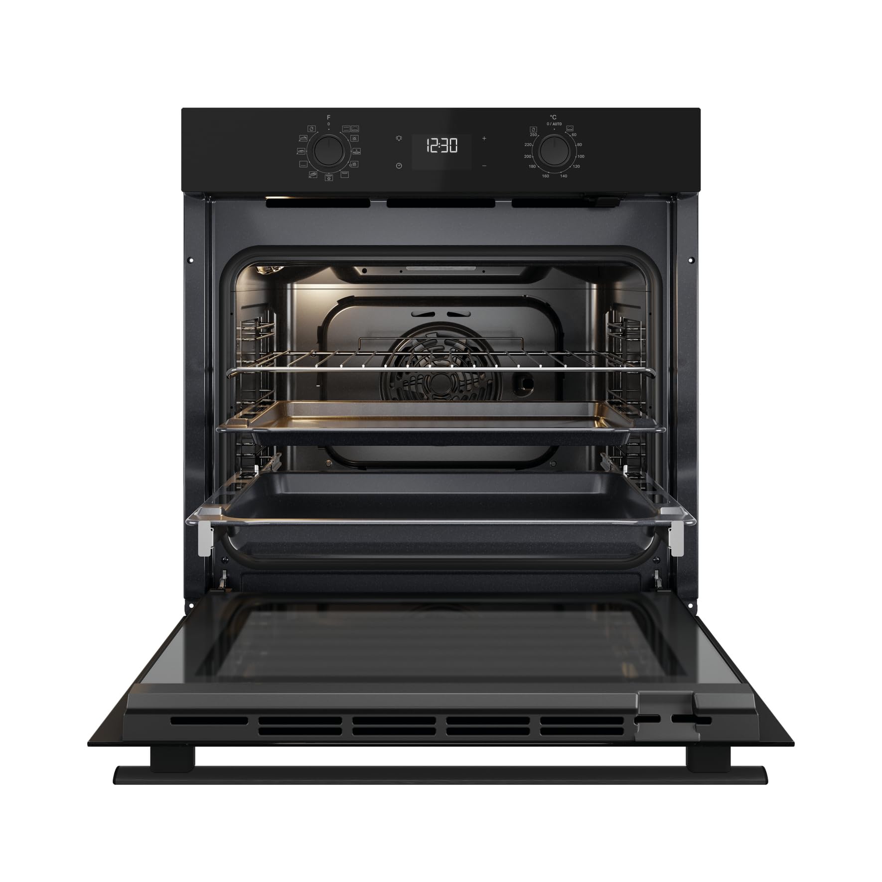 Bauknecht BBA285HU1K Einbau-Backofen 60 cm 71 l Heißluftbackofen 12 Funktionen PowerHeißluft Multi-Level-Kochen Pizzafunktion Schwarzglas