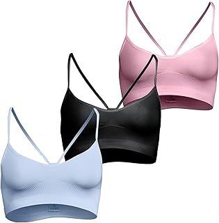 حمالة صدر من الليكرا بتصميم ظهر متقاطع للنساء من سيلفي، مجموعة من 3 قطع