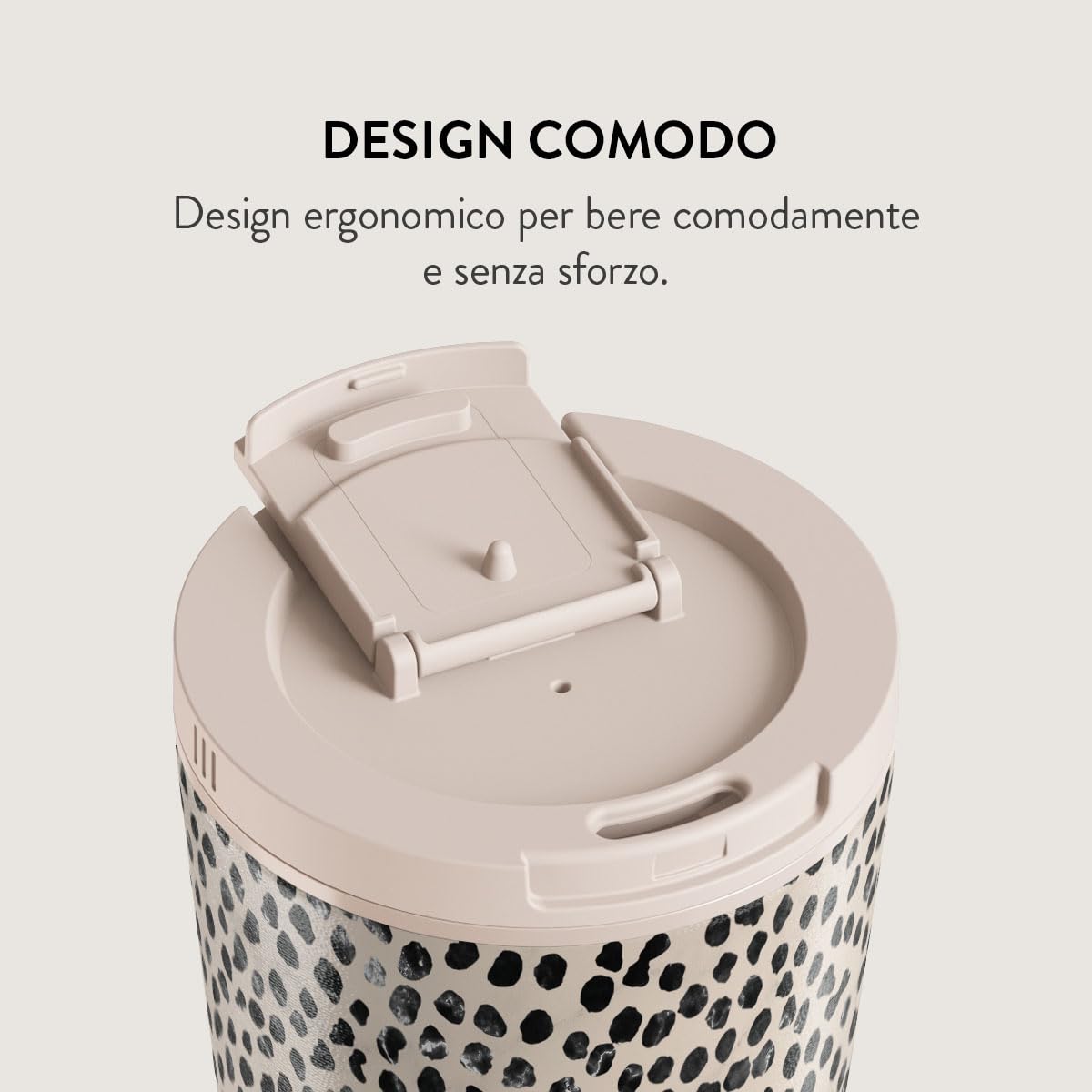 BURGA Bicchiere da Viaggio 500 ml – Bicchiere isotermico in acciaio inox, mantiene le bevande calde fino a 6 h e fredde fino a 24 h, coperchio ribaltabile antiperdita, compatibile con portabicchieri