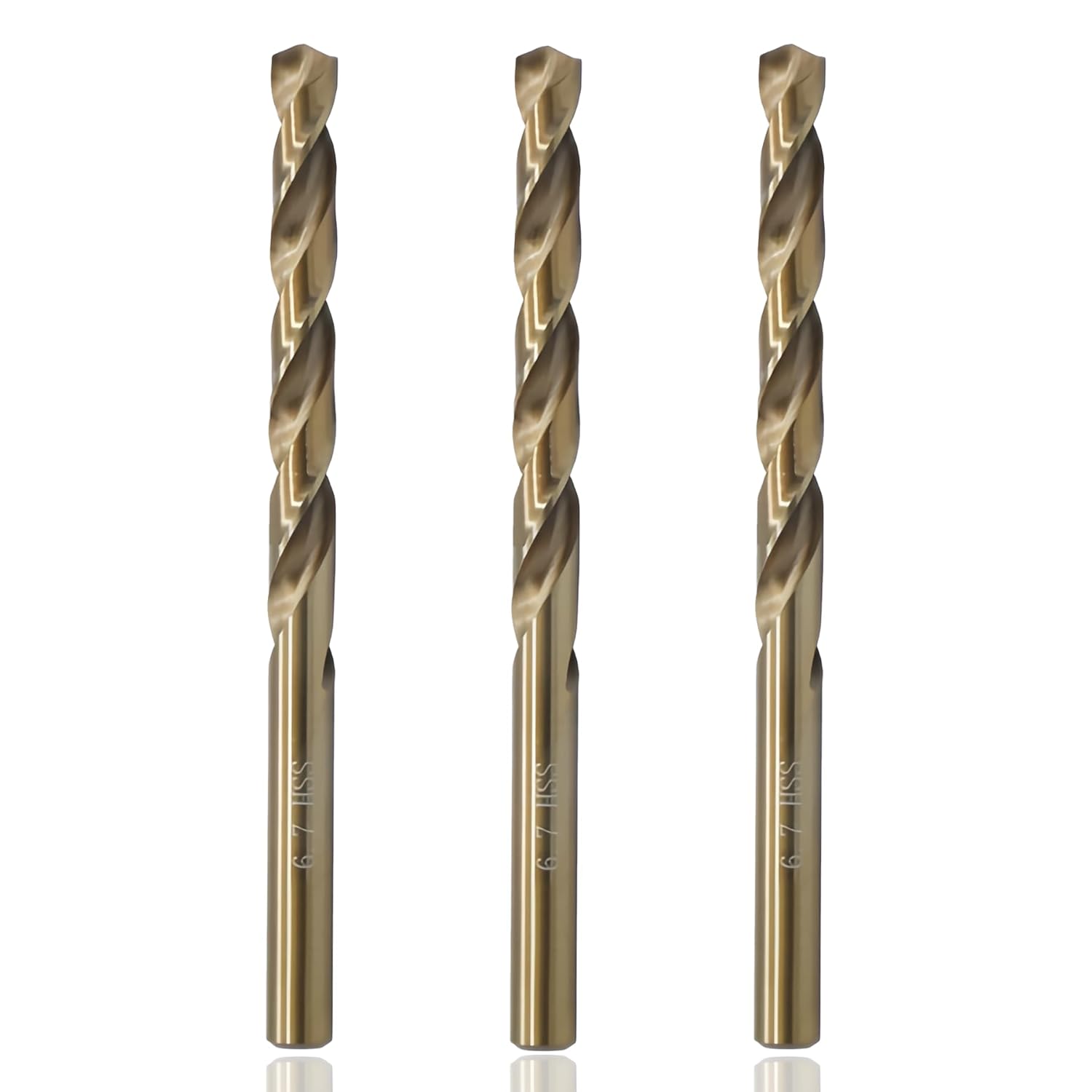 6.7mm Drilling Dia Straight Shank Metric Twist Drill Bit HSS Cobalt Pack of 3