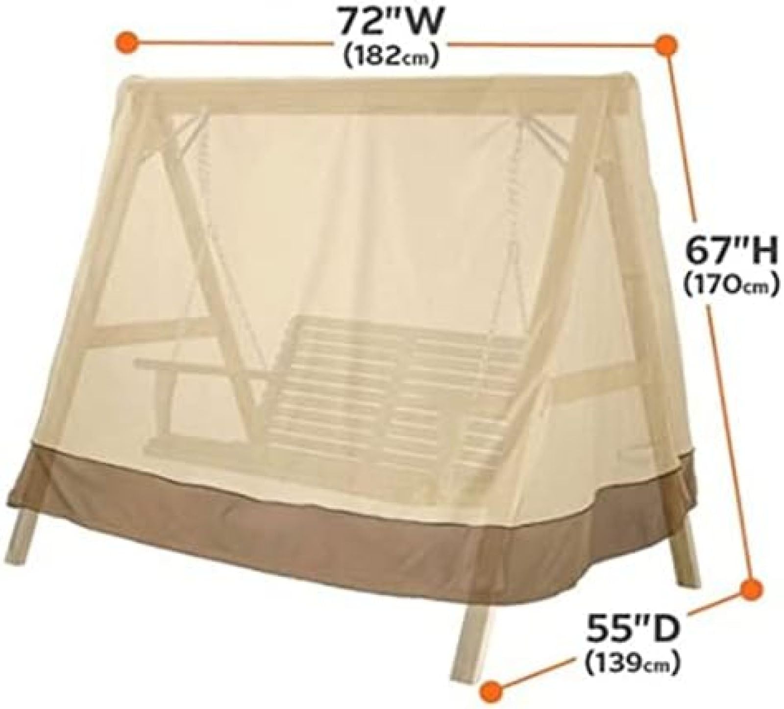 Copertura per Altalena da Giardino, Protezione Solare Domestica Protezione UV Copertura per Altalena da Giardino, Impermeabile e Antivento, Copertura per Altalena a 3 posti con Presa d'Aria