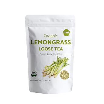 Iyasa Holistics Organic Lemongrass 4 oz - USDA Certified Lemongrass Tea Loose Leaf Cuts, Caffeine Free Tea - East Indian Malabar Grass For Cooking, Smoothies Pure Ayurveda Products