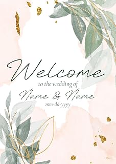 MIGHTYPRINT Trend Setters Original – Wedding Welcome Sign – Personalized 17" x 24" Wall Art – Custom Wedding Welcome Sign with Names & Date