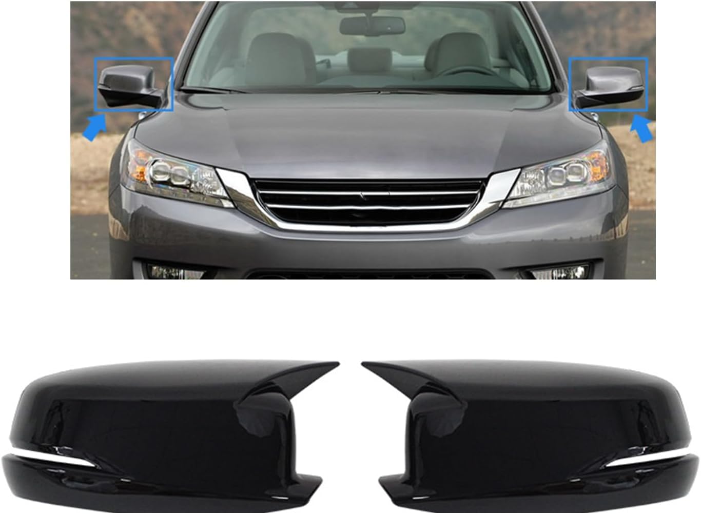 XJPGHA Wing Mirror Covers Caps for Accord 2014-2017, Sturdy Durable Cover Housing Door Mirror Vehicle Accessory Rearview Side Covers,Black