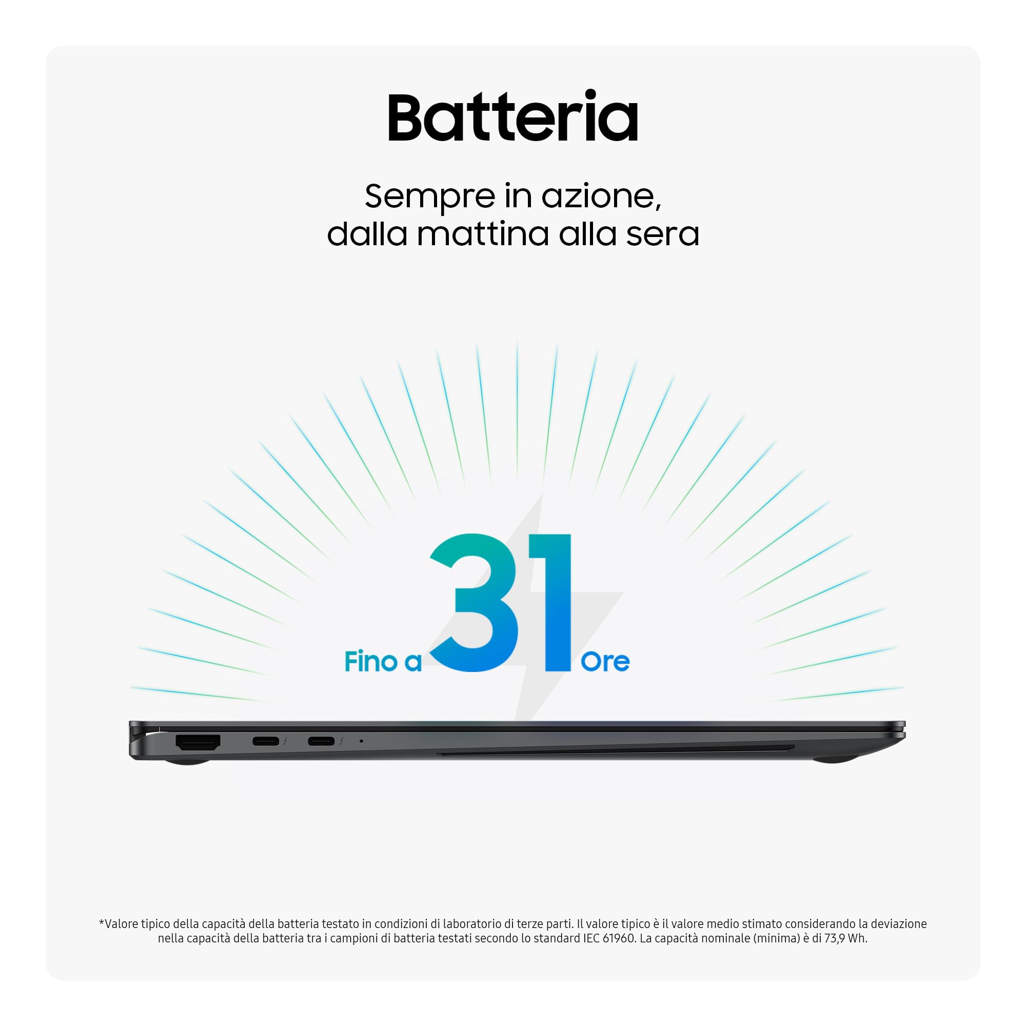 Samsung Galaxy Book5 360 15.6" AI PC Intel Core Ultra 5 Serie 2 16GB RAM 512GB SSD AMOLED TouchScreen S Pen Windows 11 Home Copilot+ PC Gray