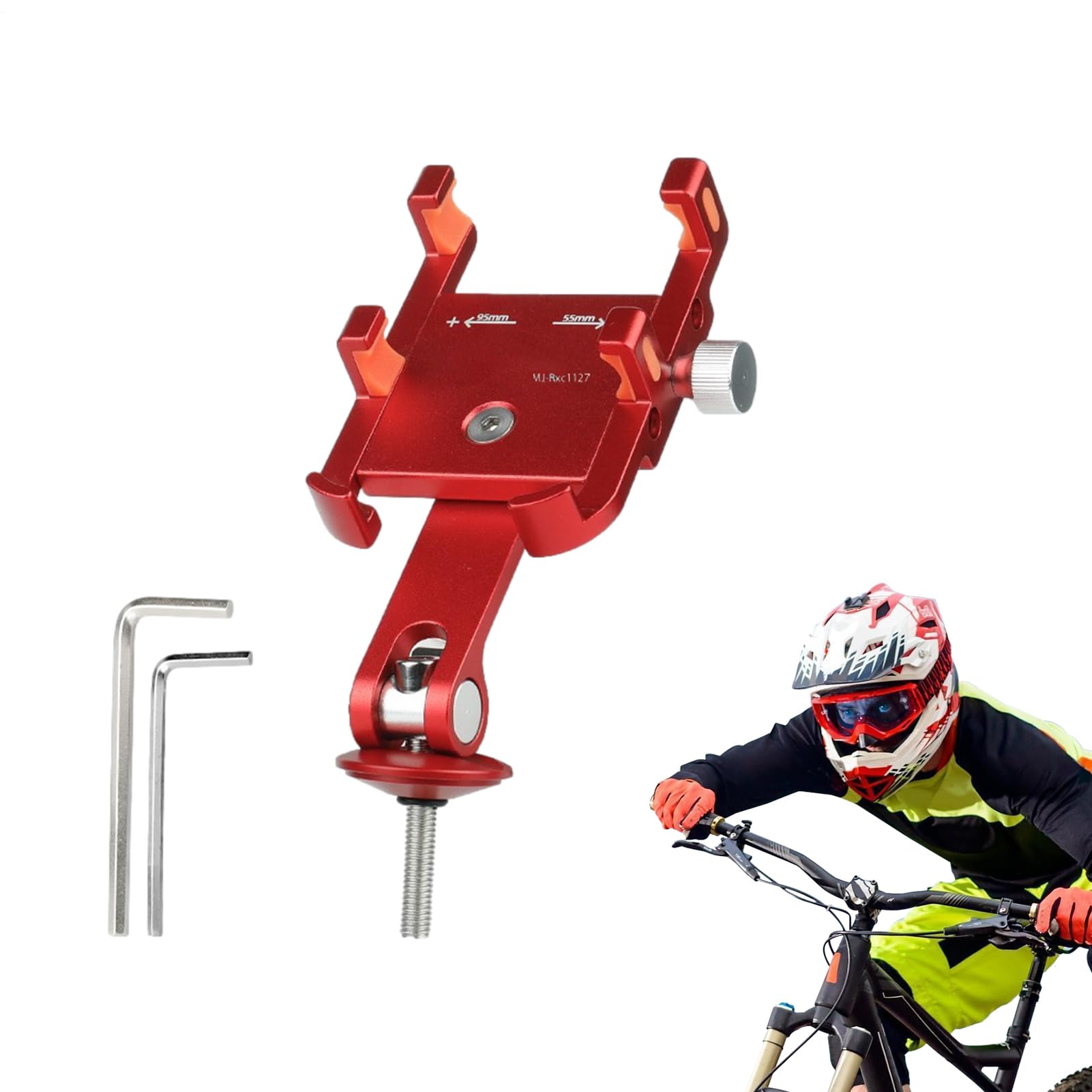 Bike Phone Mount | Adjustable Angle | Bike Cell Phone Holder - Shock Absorption for Men Women Motorcycles Scooters