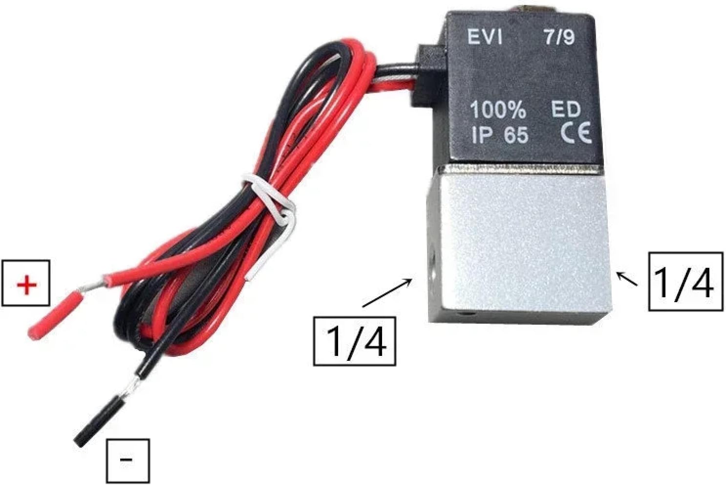 Normally Closed Solenoid Valve, 1/4 Inch NPT, AC 110V/220V or DC 12V/24V, for Air, Water and Oil, Alloy Body, CE Certified (6mm DC 12V)